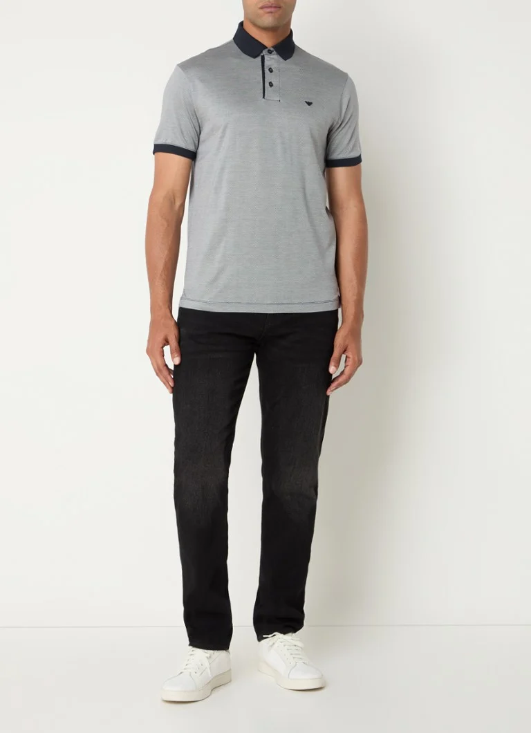 Polo Emporio Armani de corte regular em mistura de lyocell com logotipo.
