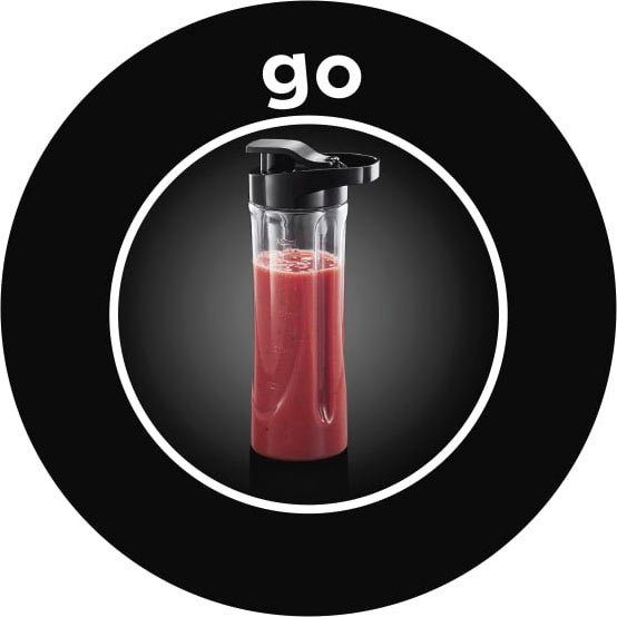 RUSSELL HOBBS Standmixer Mix & Go Steel 23470-56, 300 W, (Smoothie Maker) Edelstahl/schwarz, klein