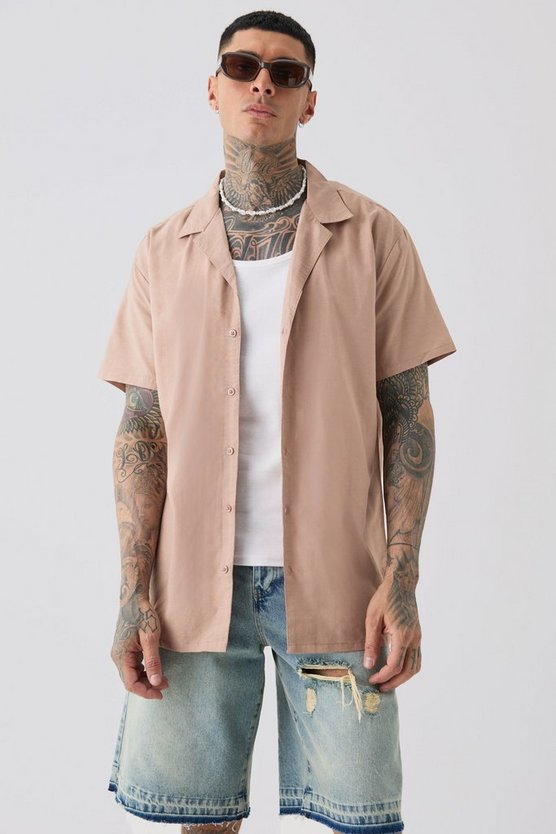 Tall Oversize Leinen-Hemd