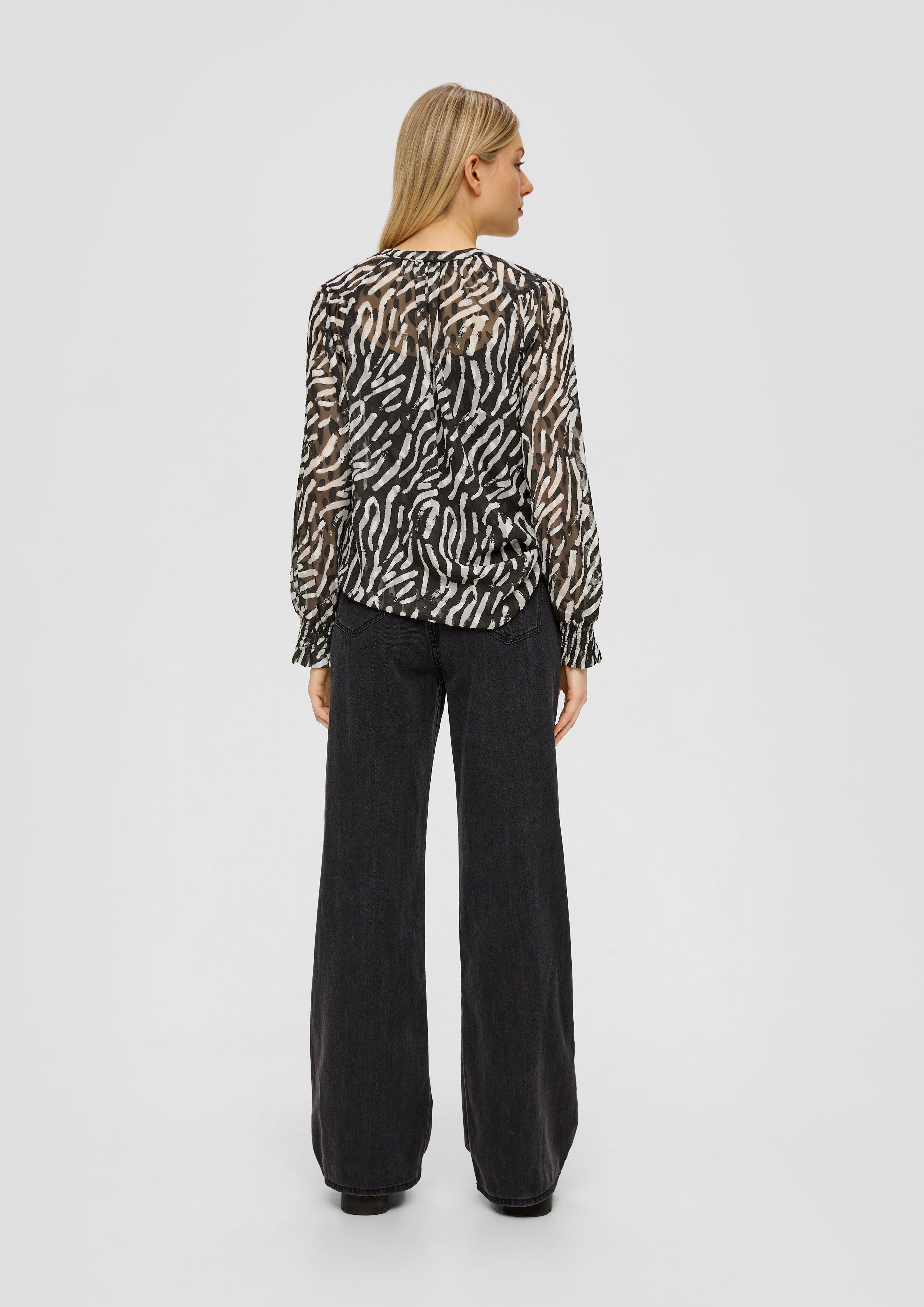 Semitransparente Bluse aus Jacquard  2138962-99A4