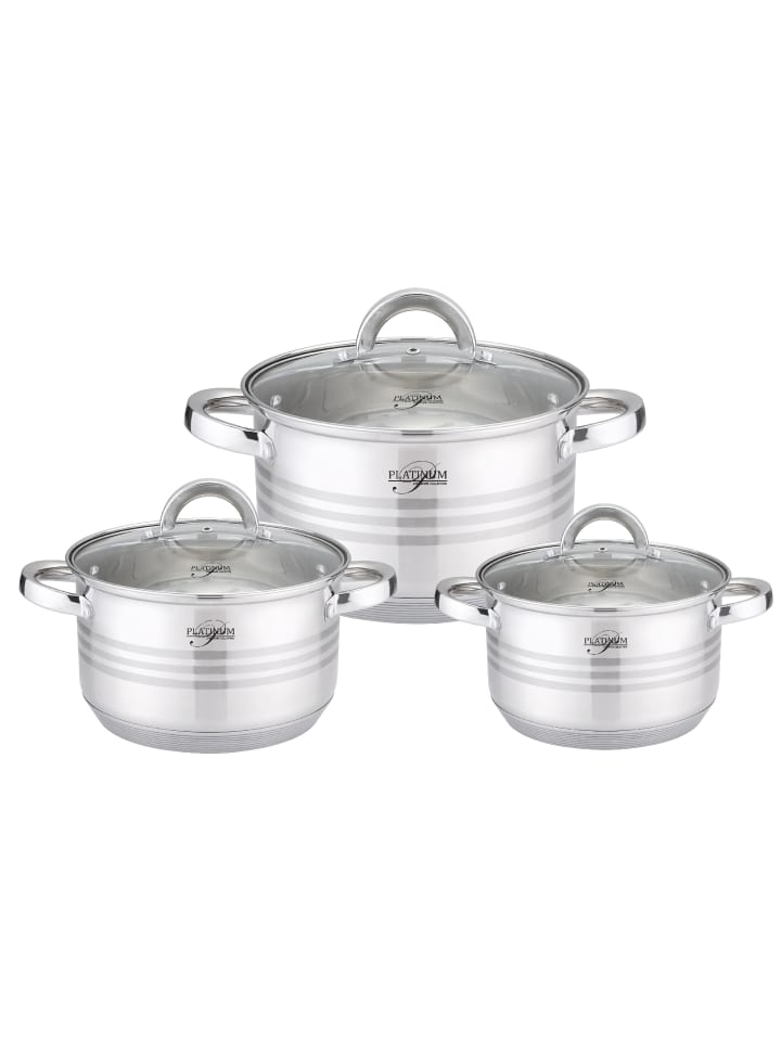 Platinum 6tlg. Edelstahl Kochtopf-Set in Silber günstig kaufen onesize