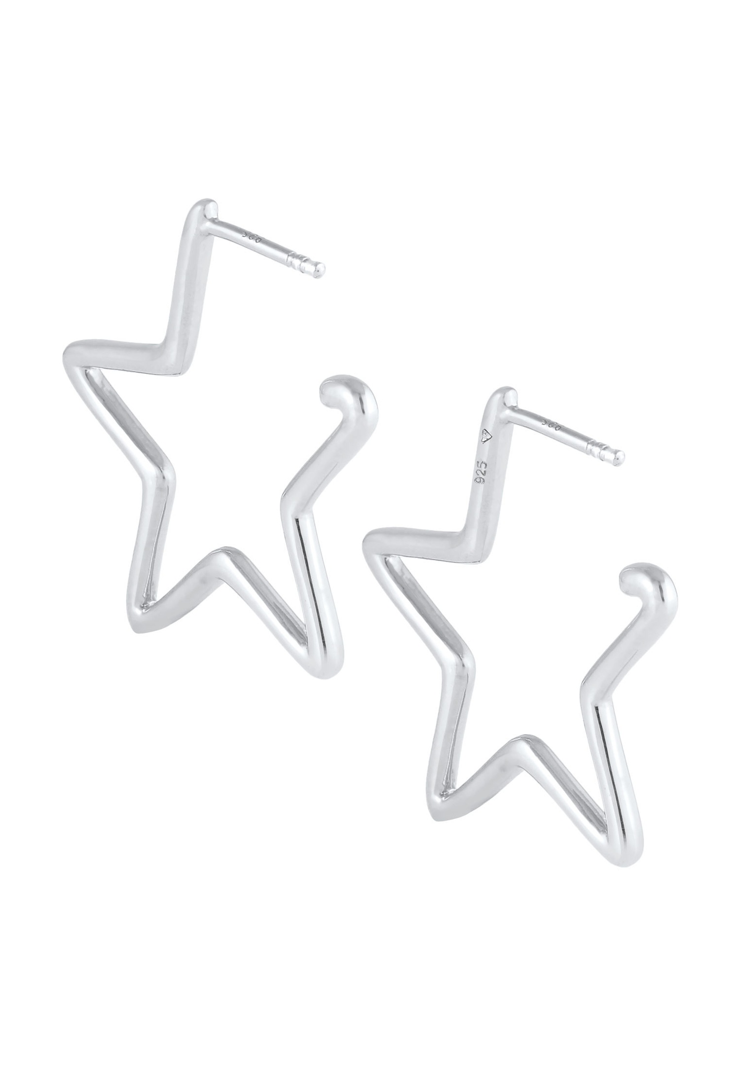 Pendientes Elli Ladies Creole Star Astro Playful Filigree en plata de ley 925