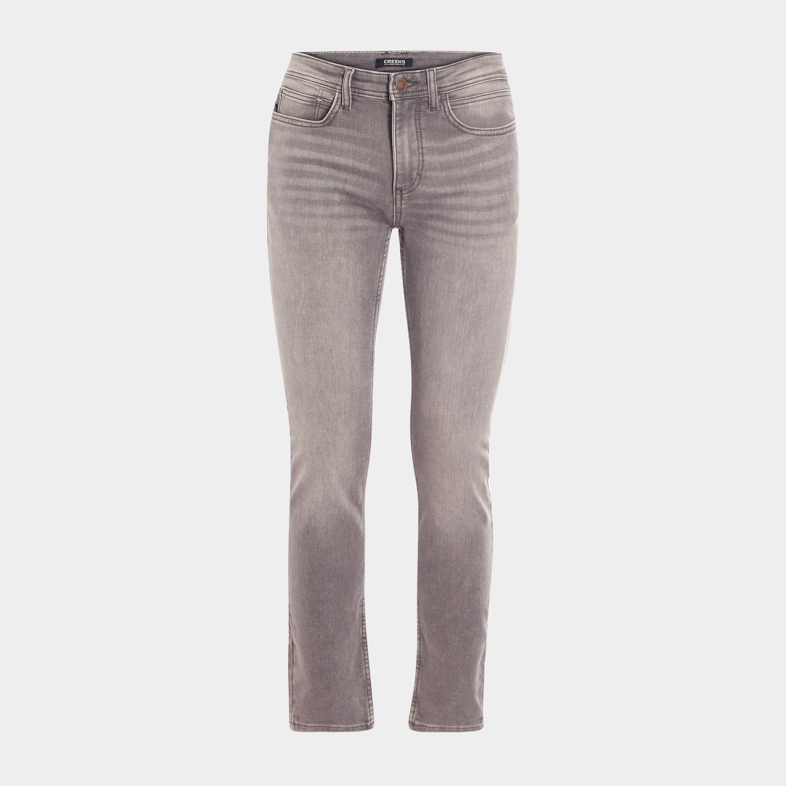 Jeans slim stretch Creeks denim gris homme | La Halle