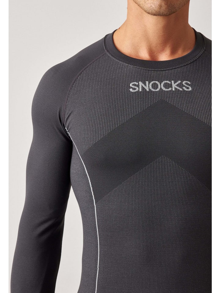 SNOCKS Thermounterwäsche mit Daumenloch 1 Set in Grau günstig kaufen