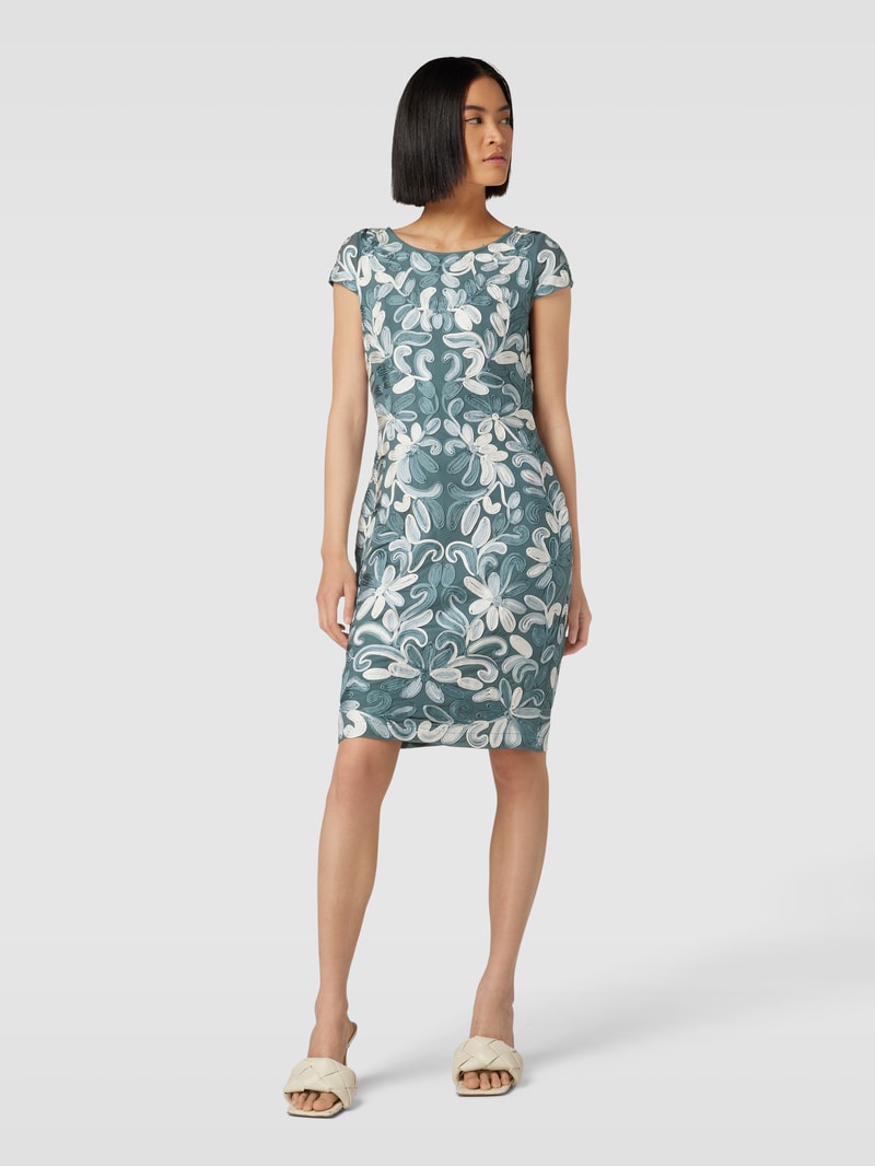 Cocktailkleid mit Allover-Muster in schilf