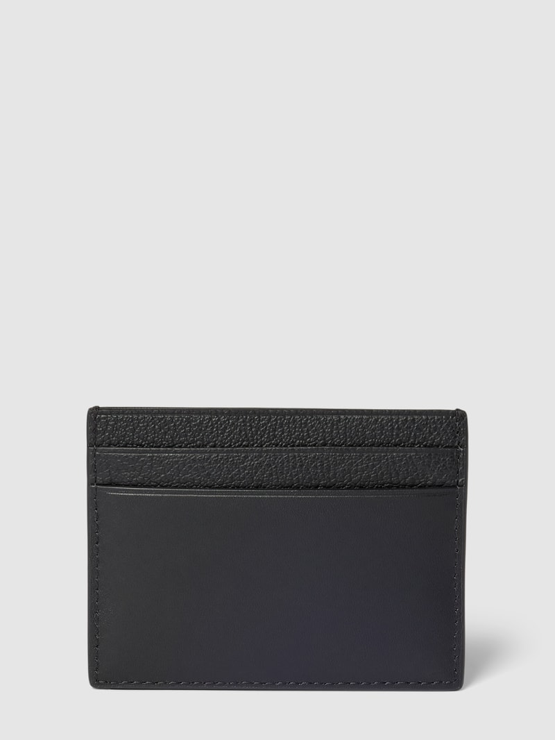 Kartenetui mit Label-Details Modell 'DIAGONAL' in schwarz