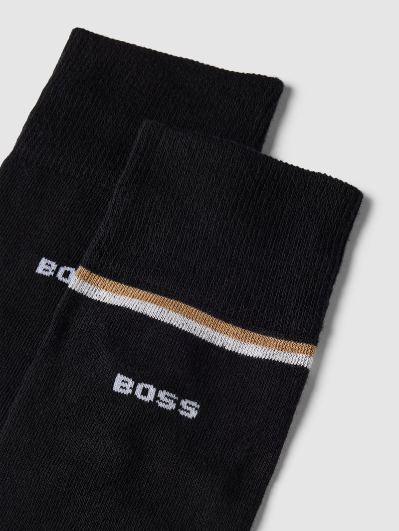 Socken mit Label-Detail im 2er-Pack in schwarz