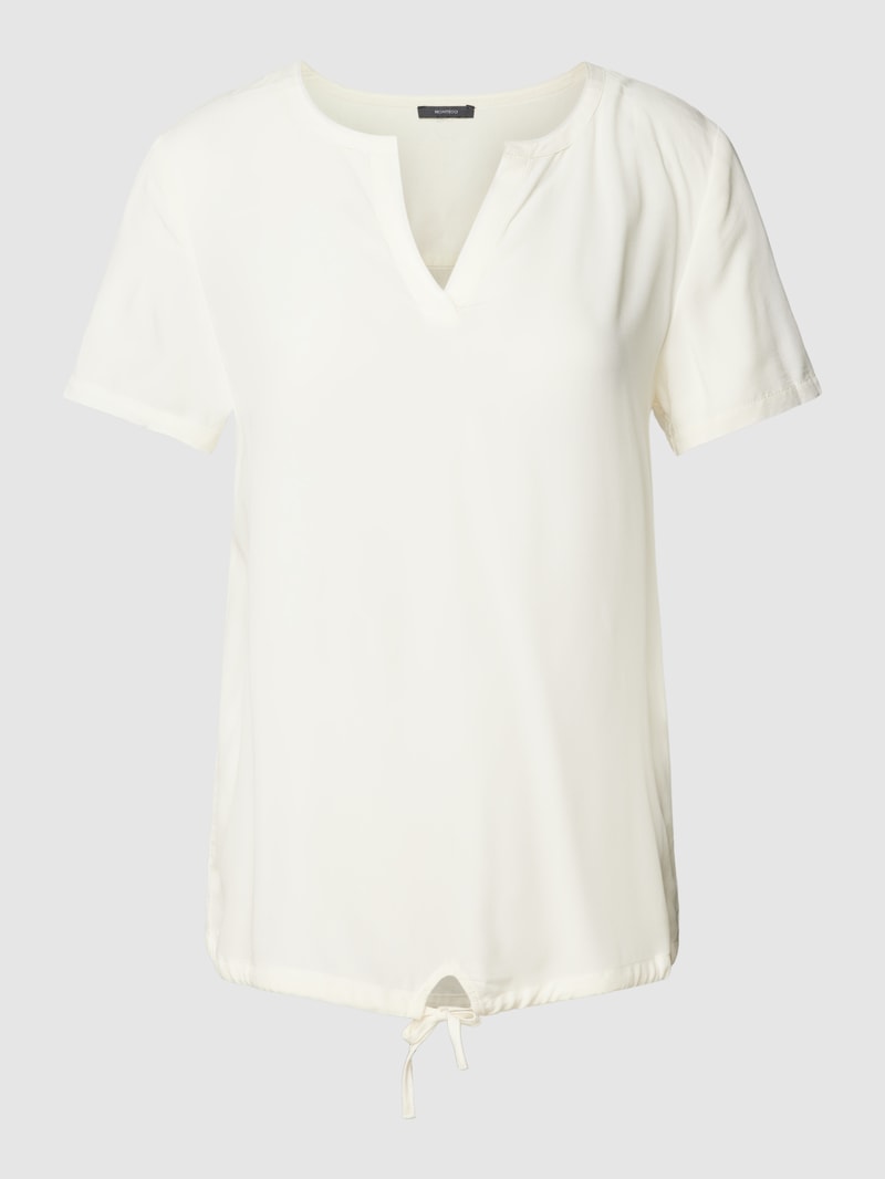 Blusenshirt mit V-Ausschnitt in offwhite