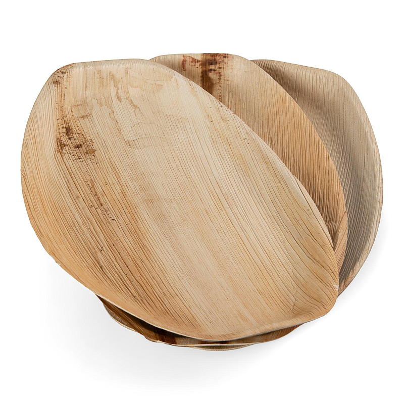Natur Serveringsbrett 3-pk 38x26 cm, palmeblad