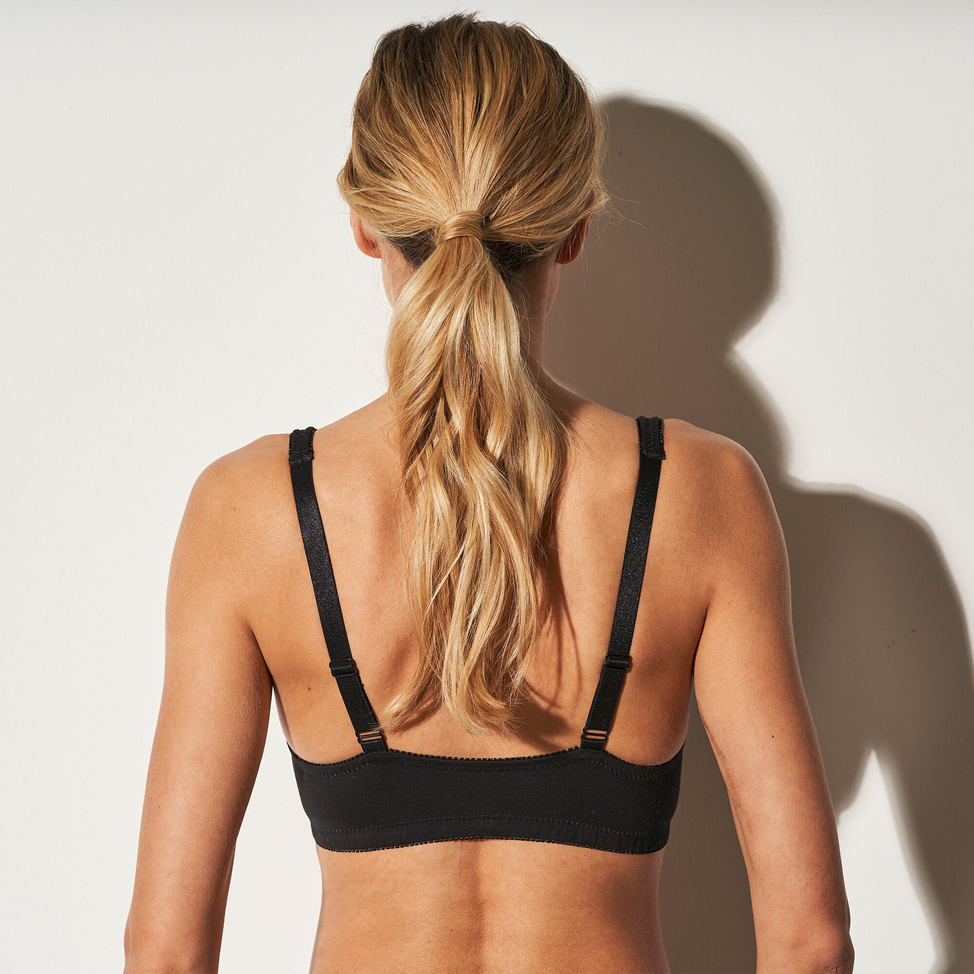 Soutien-gorge coton uni et plumetis ouverture devant