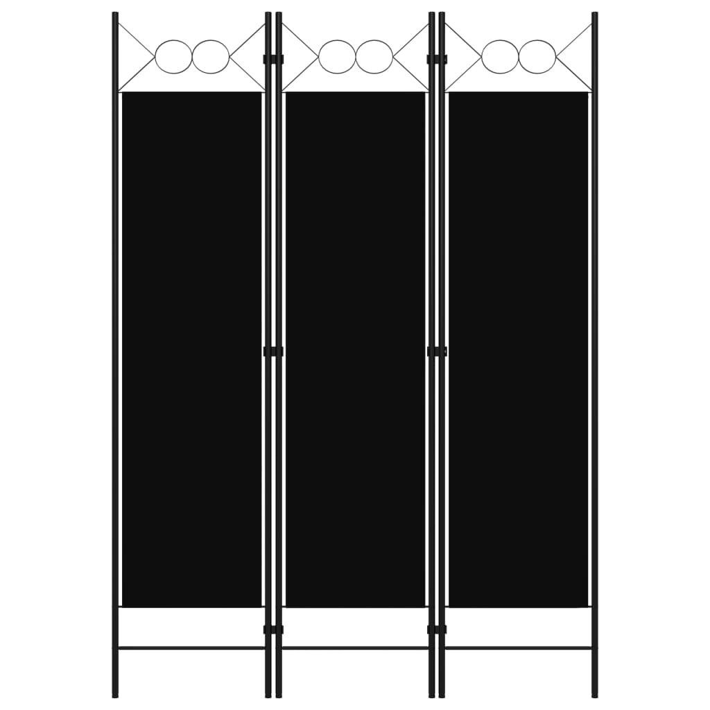 vidaXL Raumteiler 3-tlg. Raumteiler Schwarz 120 x 180 cm, 3-tlg.