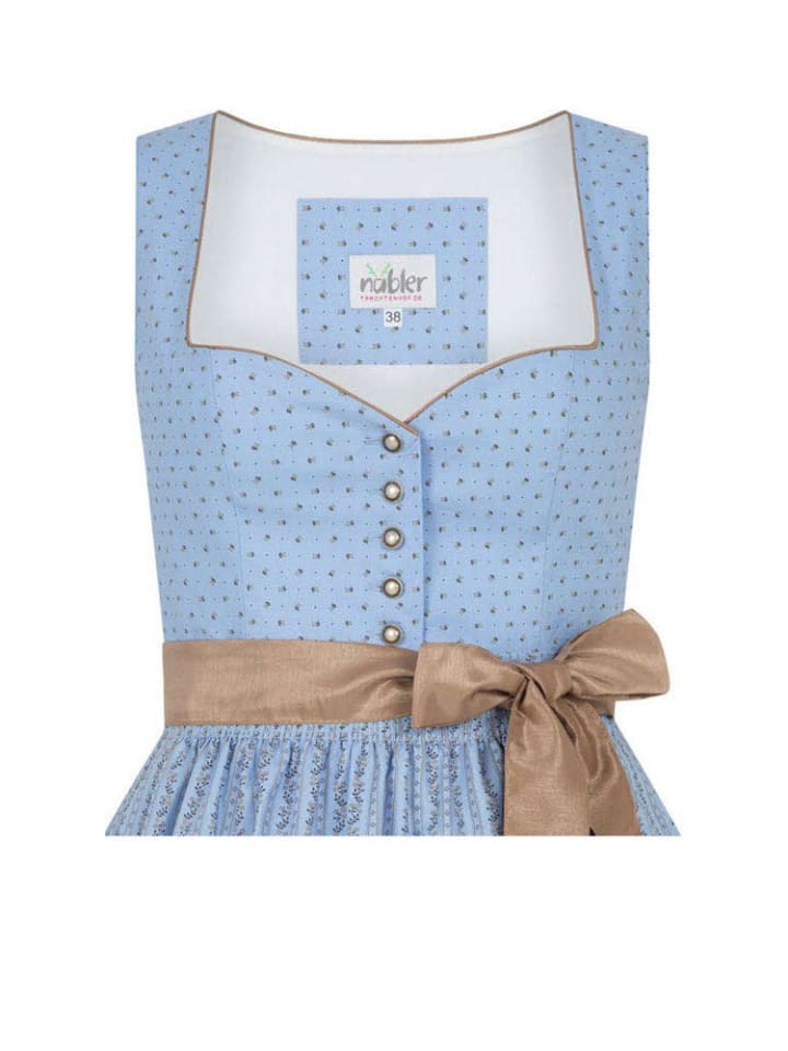 Nübler Midi Dirndl Alma in Hellblau günstig kaufen