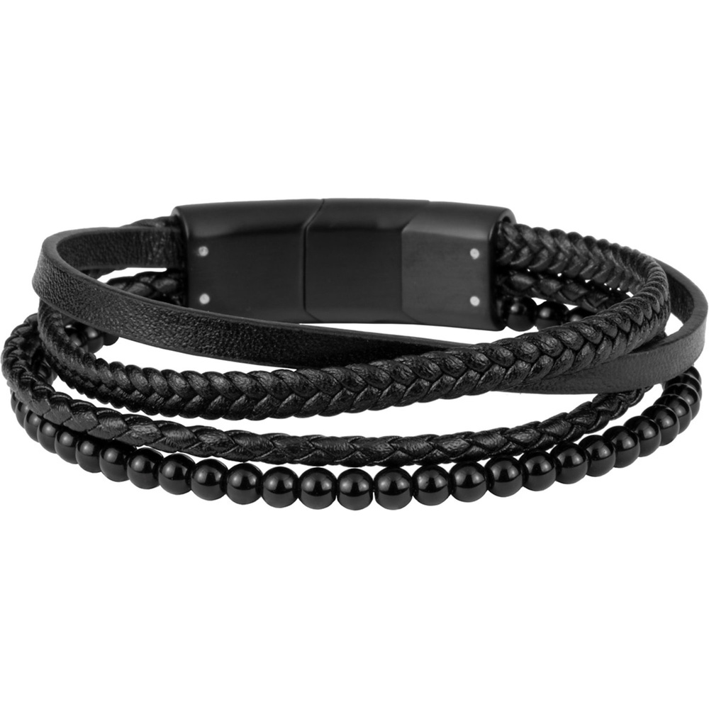 Jacques Lemans Bracelet Cuir, Acier inoxydable Bracelet