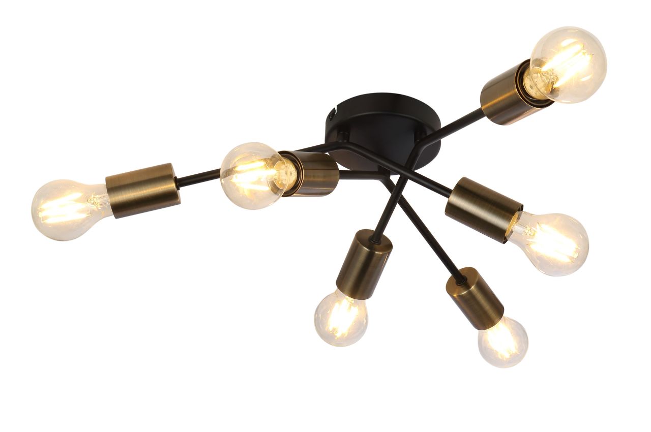 Globo Lighting - SARINI - Deckenleuchte Metall schwarz, 6x E27