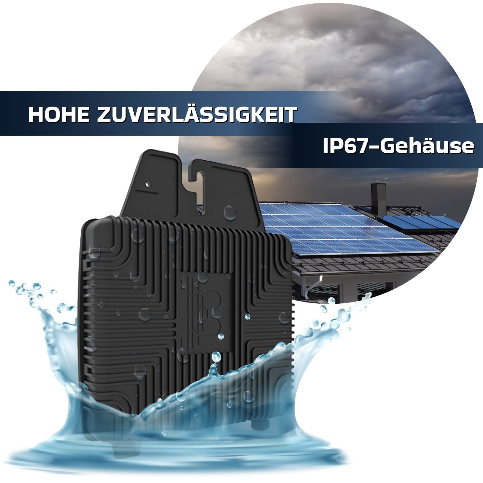 SUNNIVA Solaranlage Balkonkraftwerk 840W / 600W Set, Monokristallin, (BENY Wechselrichter Wifi, Solaranlage Komplettset mit 5m Anschlusskabel für Schuko Steckdose), Balkon Mini-PV Anlage genehmigungsfrei, steckerfertig