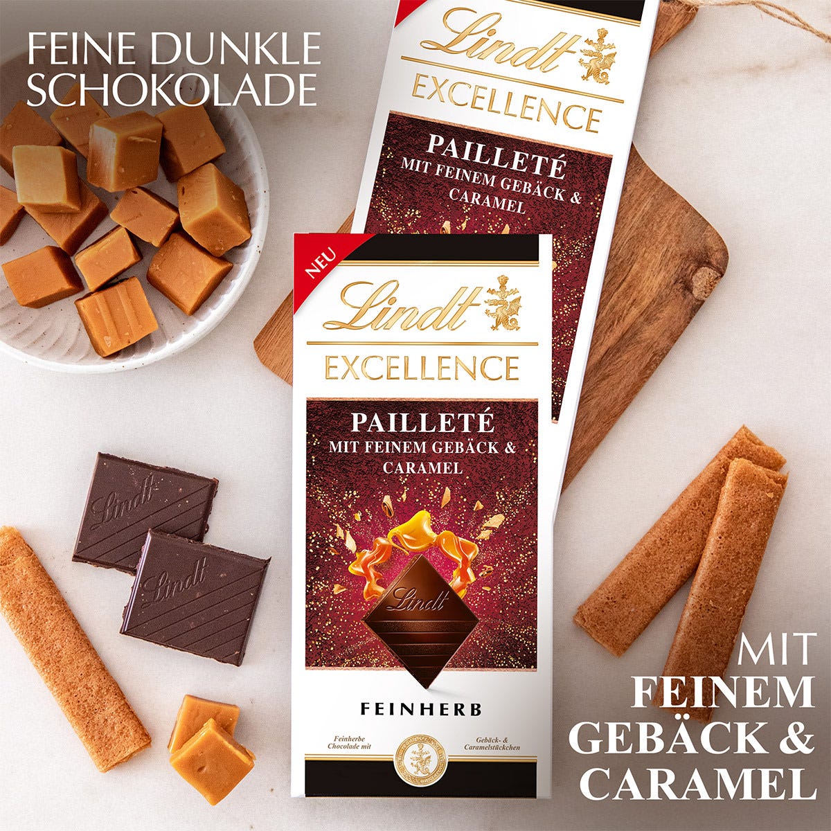EXCELLENCE Pailleté mit feinem Gebäck & Caramel, 100g