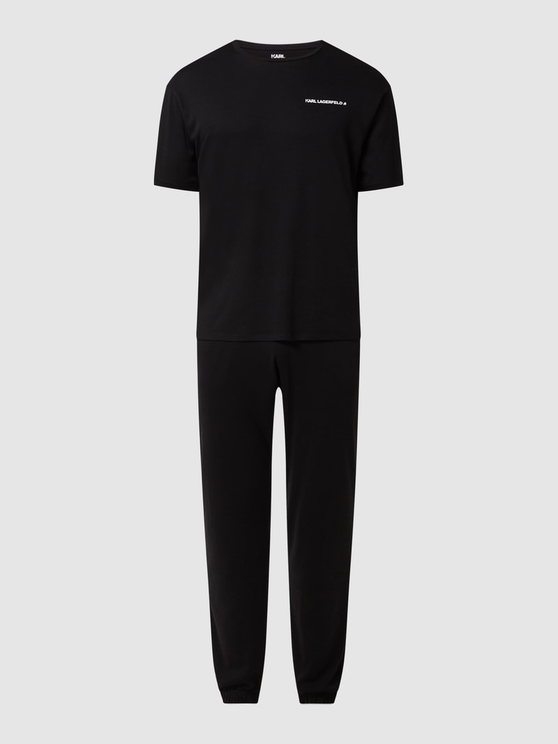 Pyjama aus Lyocellmischung in schwarz