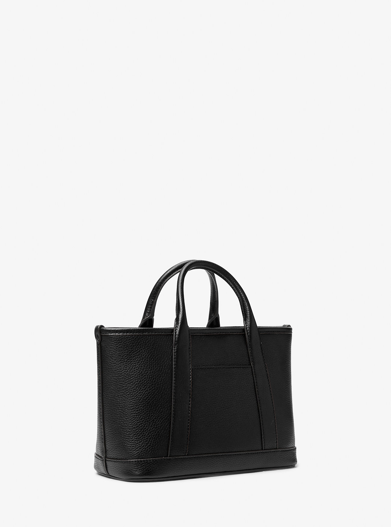 Luisa Small Pebbled Leather Satchel - BLACK