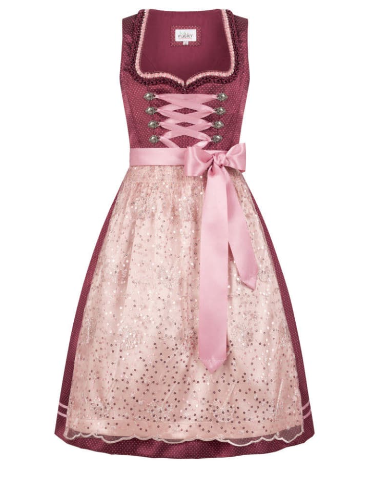 Nübler Dirndl midi Liana in Weinrot günstig kaufen