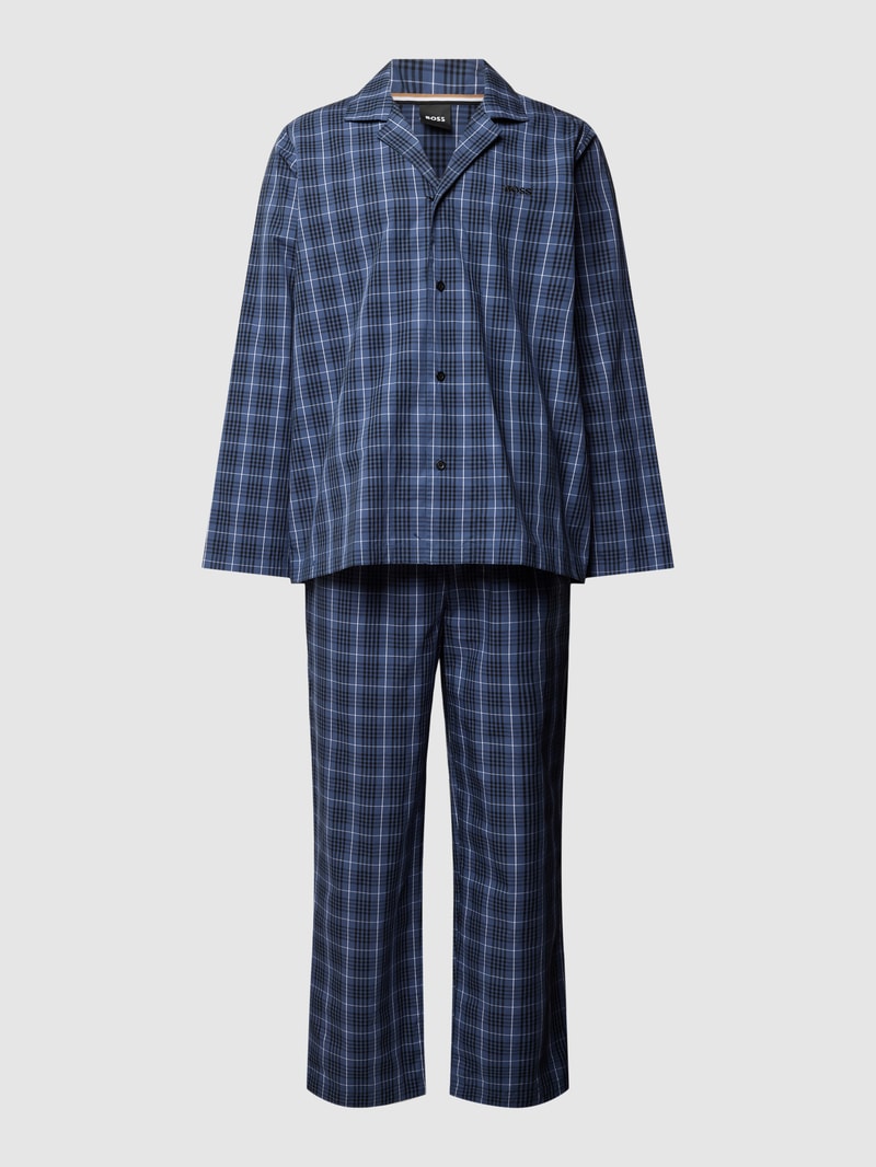 Pyjama mit Karomuster Modell 'Urban' in blau