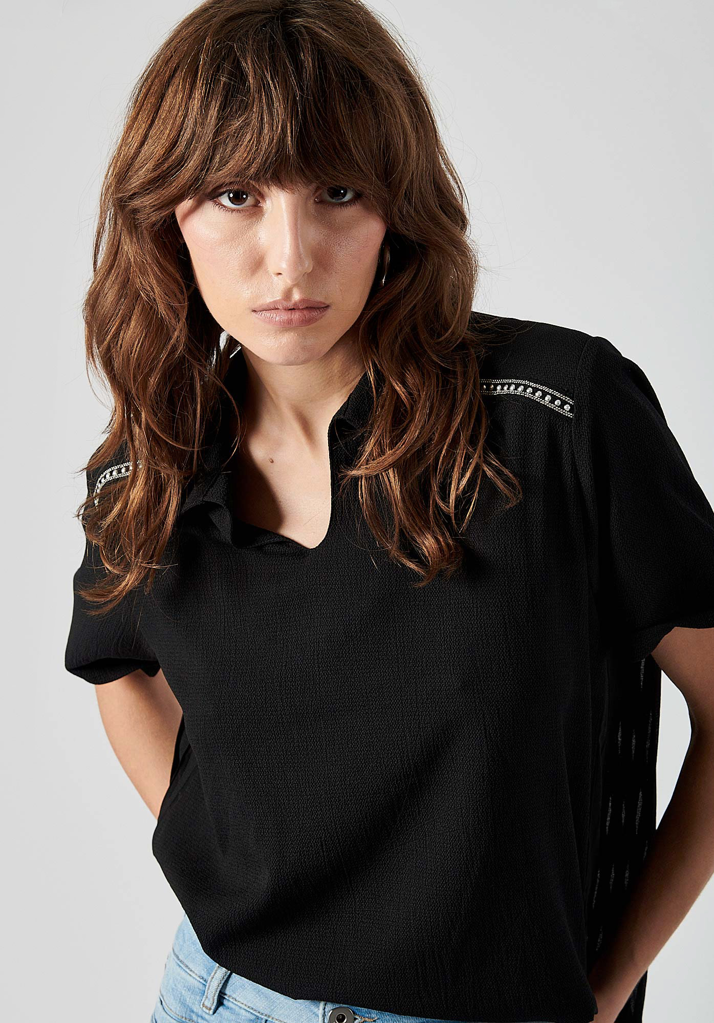 CHAFI  Blouse noire femme