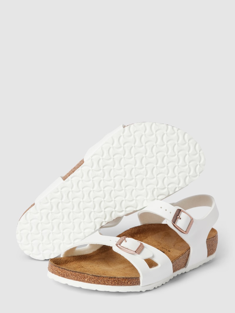 Sandalen mit Dornschließen Modell 'Rio' in weiß