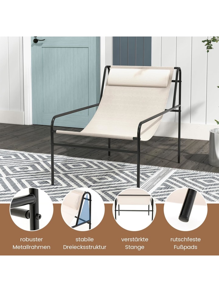 COSTWAY Liegestuhl Relaxliege in Beige günstig kaufen onesize