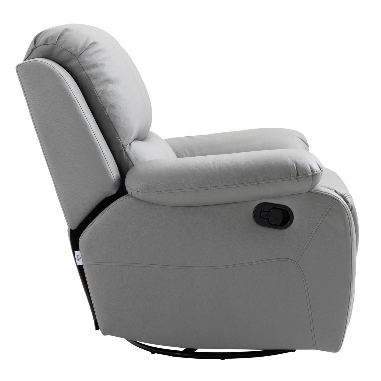 HOMCOM Relaxsessel 135° neigbarer Liegesessel, drehbarer Fernsehsessel mit Fußstütze für Wohnzimmer Schlafzimmer, belastbar bis 150 kg Polyester Grau