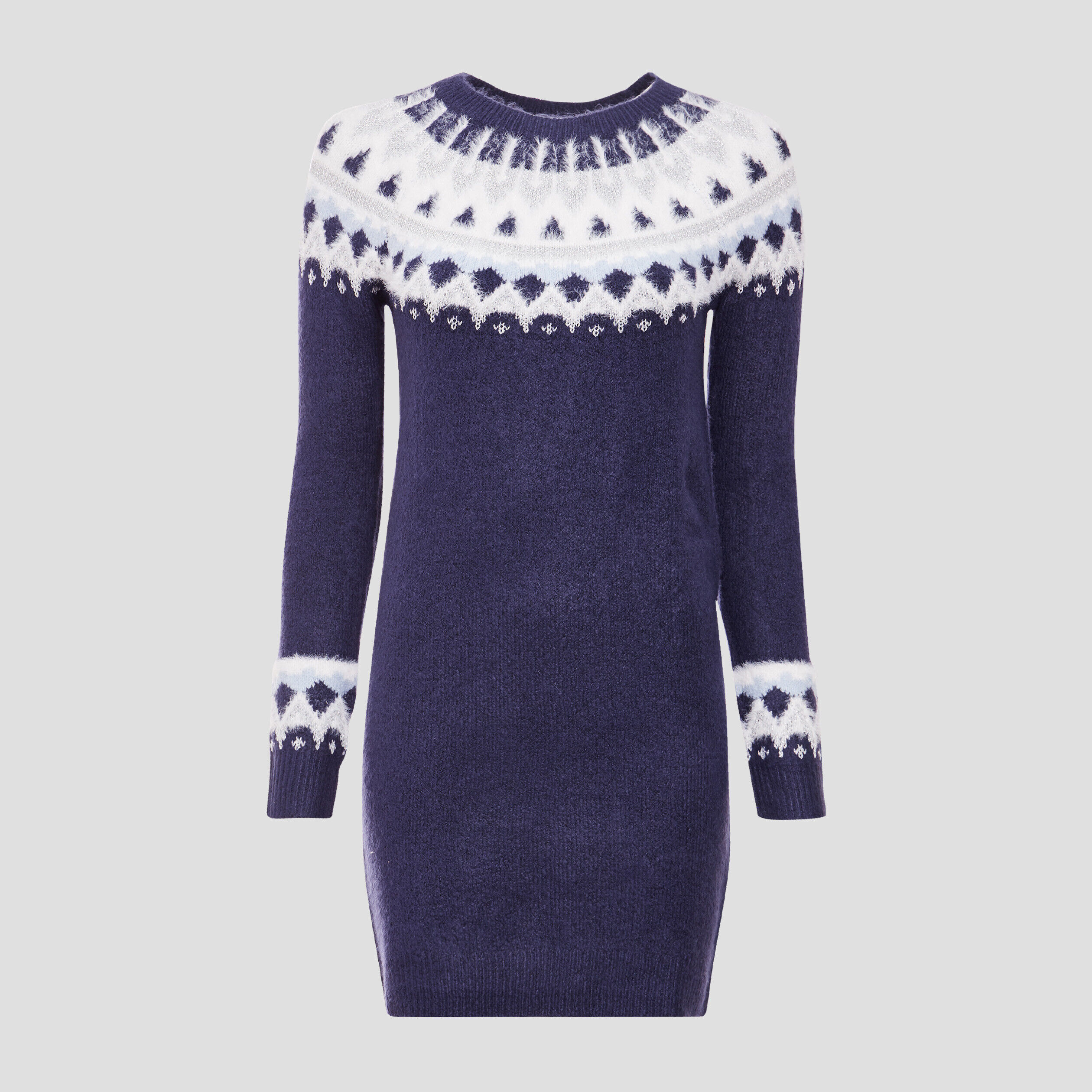 Robe pull droite bleu marine femme | Cache Cache