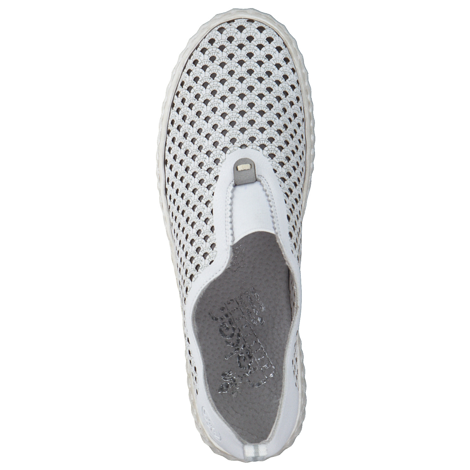 Rieker N0965, Slipper, Damen, weiss/cement