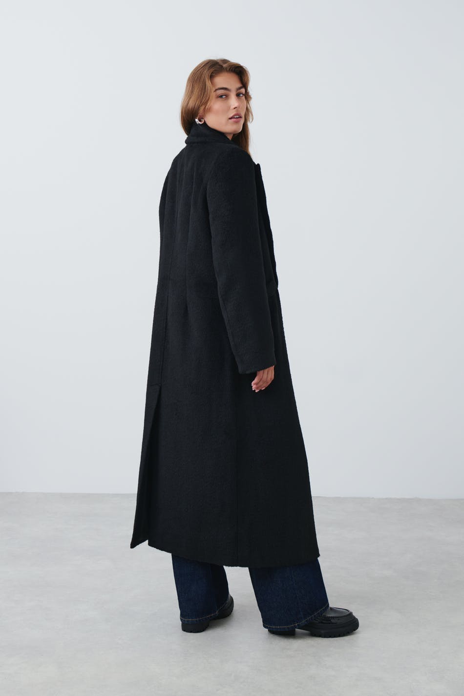 Fuzzy tailored coat
