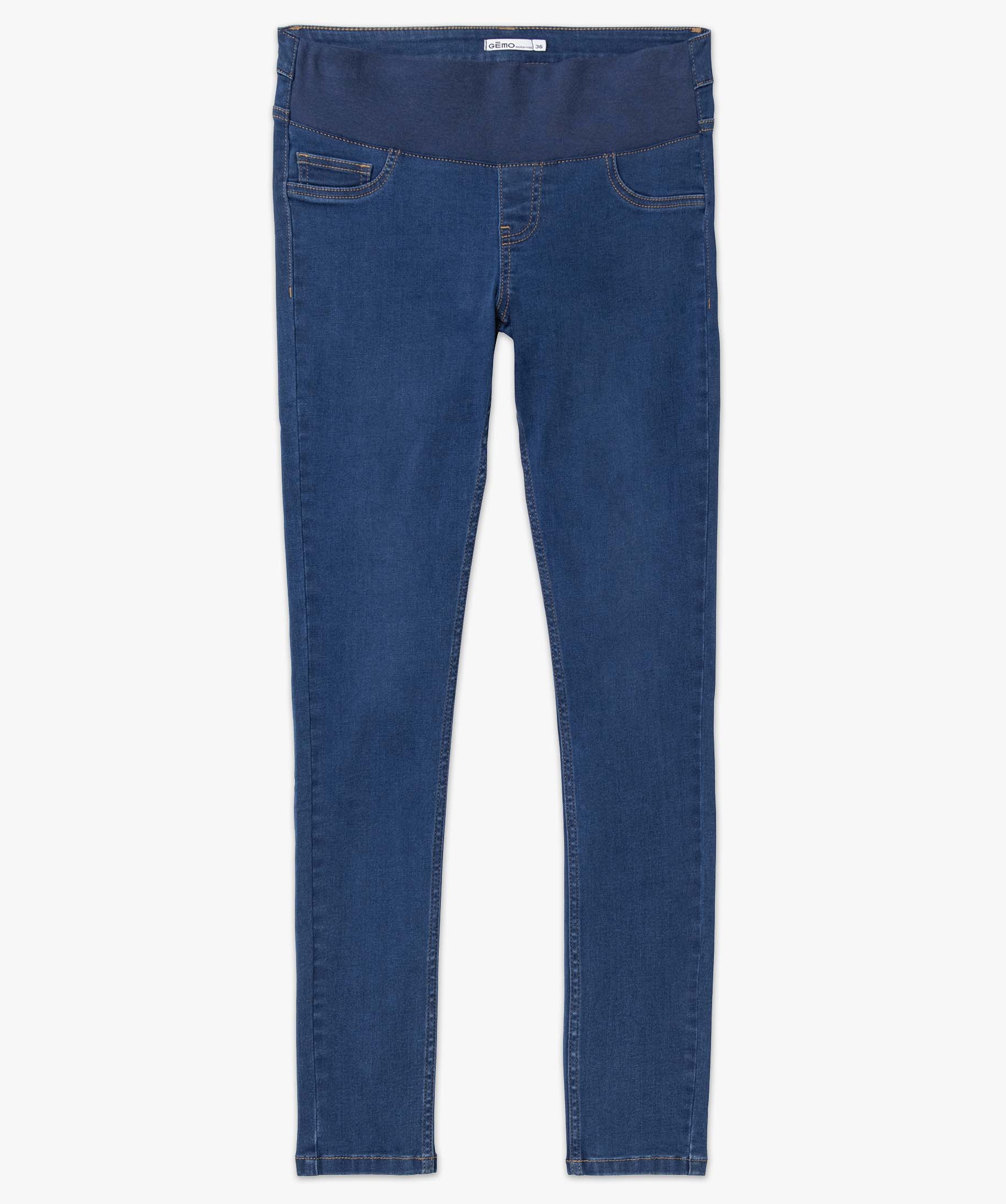 Jean de grossesse coupe slim avec bandeau bas stone | GEMO
