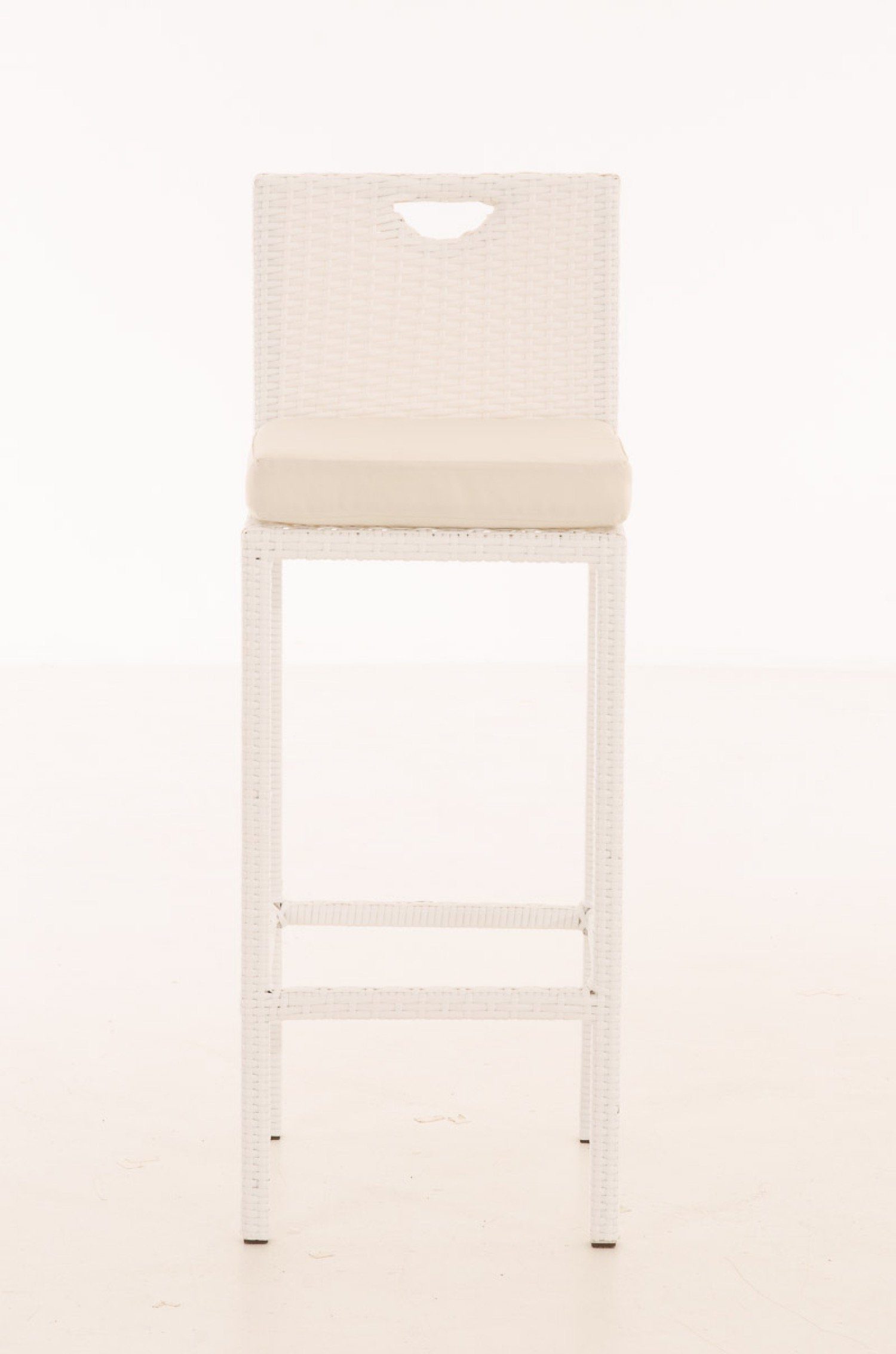 TPFGarden Gartenlounge-Hocker Marlies - Barhocker aus wasserfestem, UV-beständigem Polyrattan (Barstuhl mit pulverbeschichtetem Aluminiumgestell, Tresenhocker mit wasser- und schmutzabweisenden Sitzkissen), Maße (HxBxT): 107x40x44 cm, Sitzhöhe: 75 cm