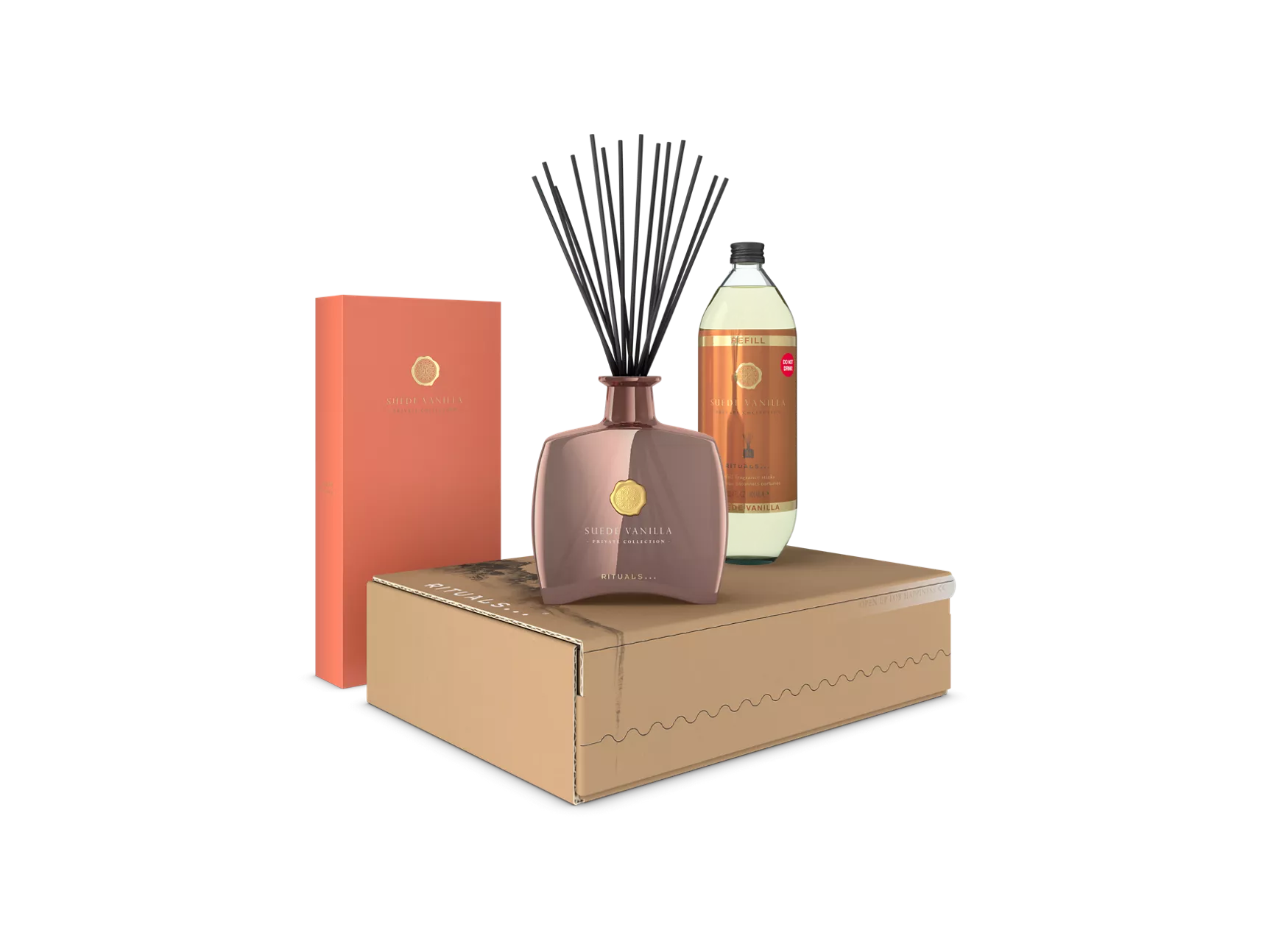 Boîte de recharge de collection privée - Suede Vanilla geurstokjes et geurstokjes navulling
