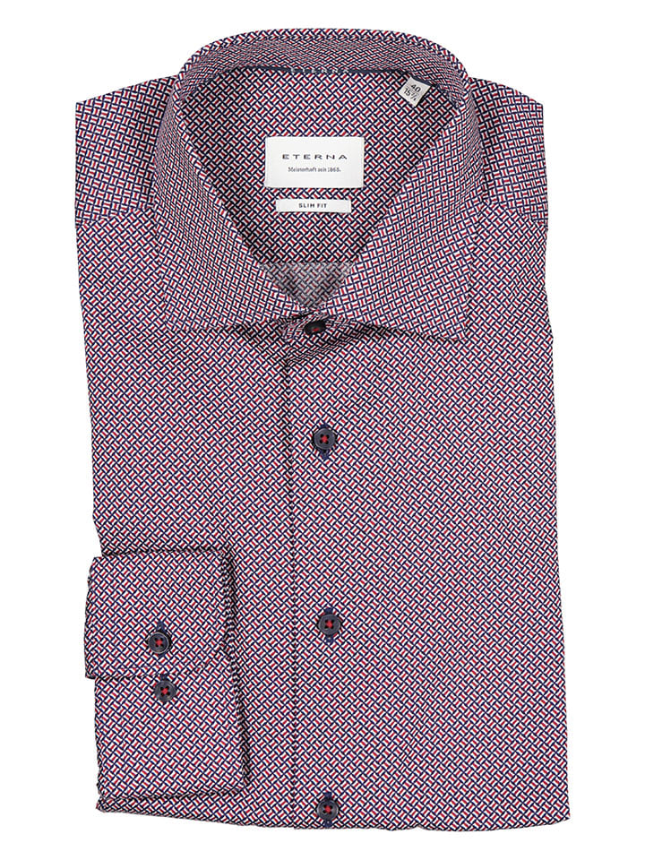 Eterna Hemd in Pink/ Blau günstig kaufen