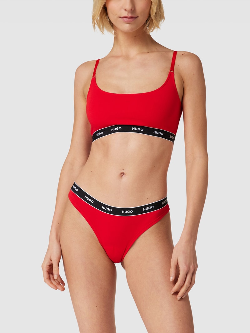 Bralette mit Logo-Bund im 2er-Pack Modell 'TWIN BRALETTE STRIPE' in rot