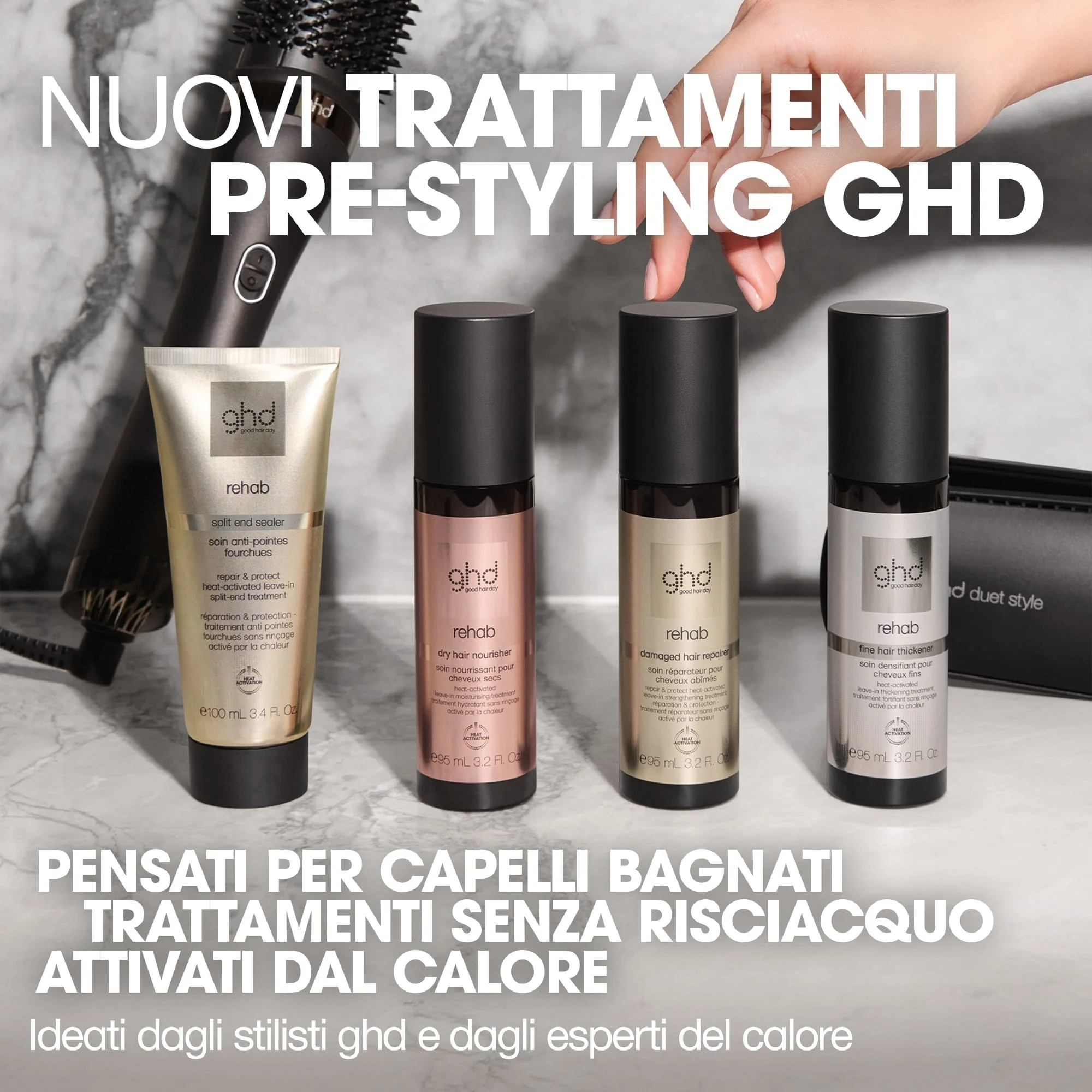 ghd Style Rehab - ohuiden hiusten paksuuntumiseen tarkoitettu hoitoaine - muotoiluun ja viimeistelyyn, uudelleenrakentamiseen ja hiusten uudelleenrakentamiseen tarkoitettu hiuslakka