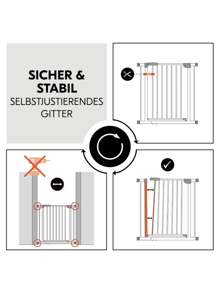 Hauck Türschutzgitter / Treppenschutzgitter Clear Step 2 in grau günstig kaufen onesize