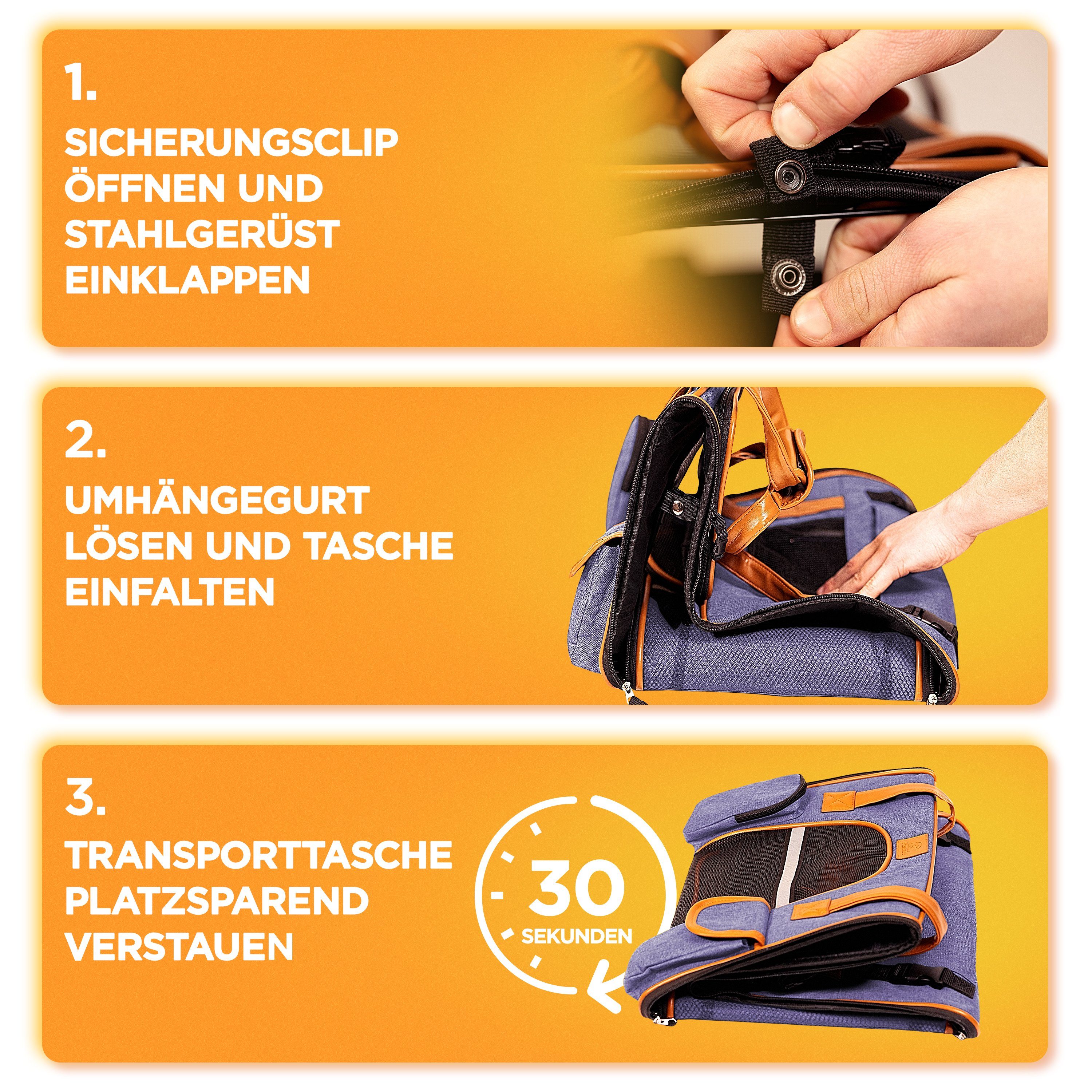 Tierhood Tiertransporttasche Faltbare Tragetasche für Hund & Katze Hundetasche - Katzentasche