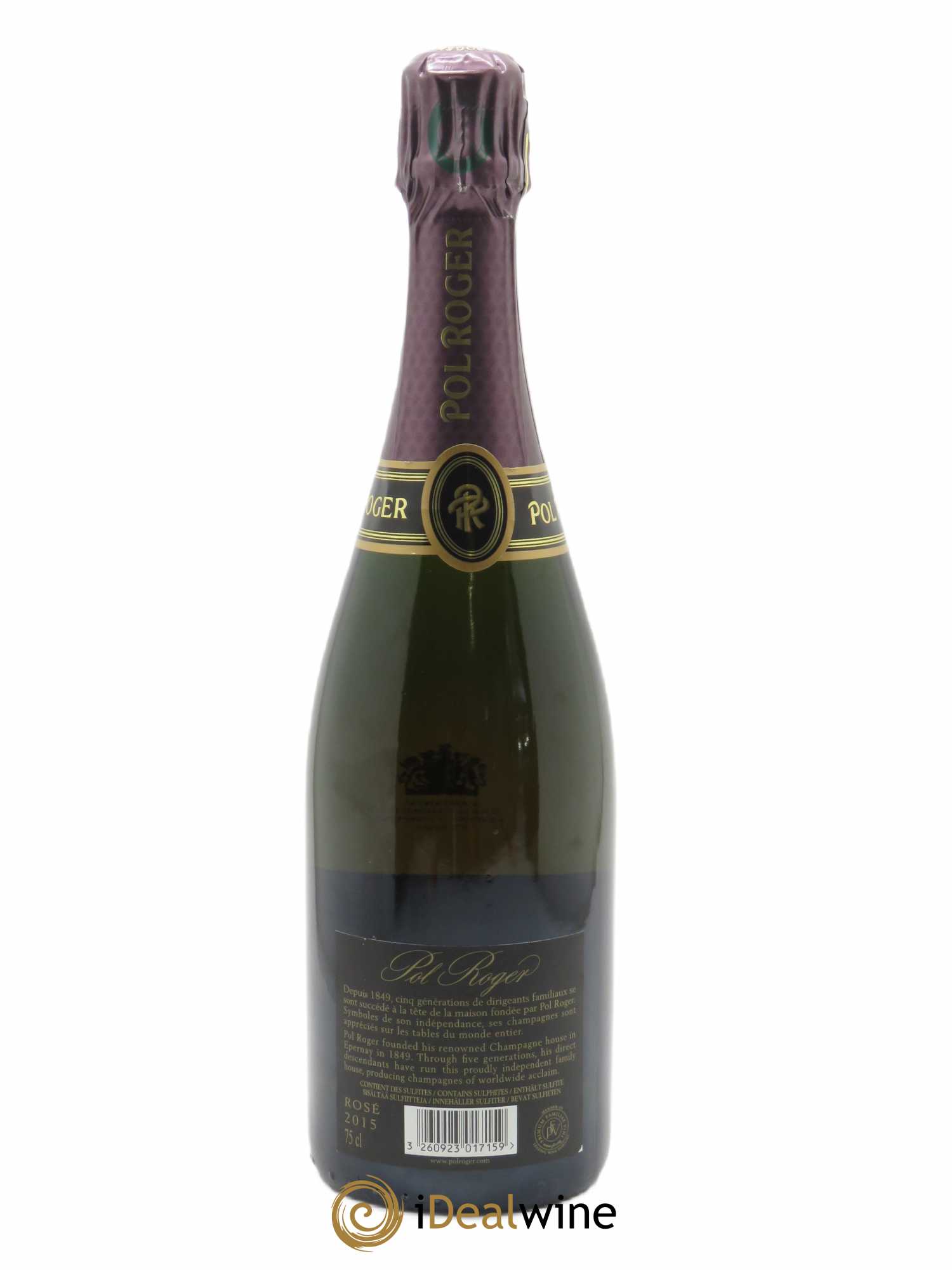 Rosé Pol Roger  2015 - Lot de 1 Bouteille