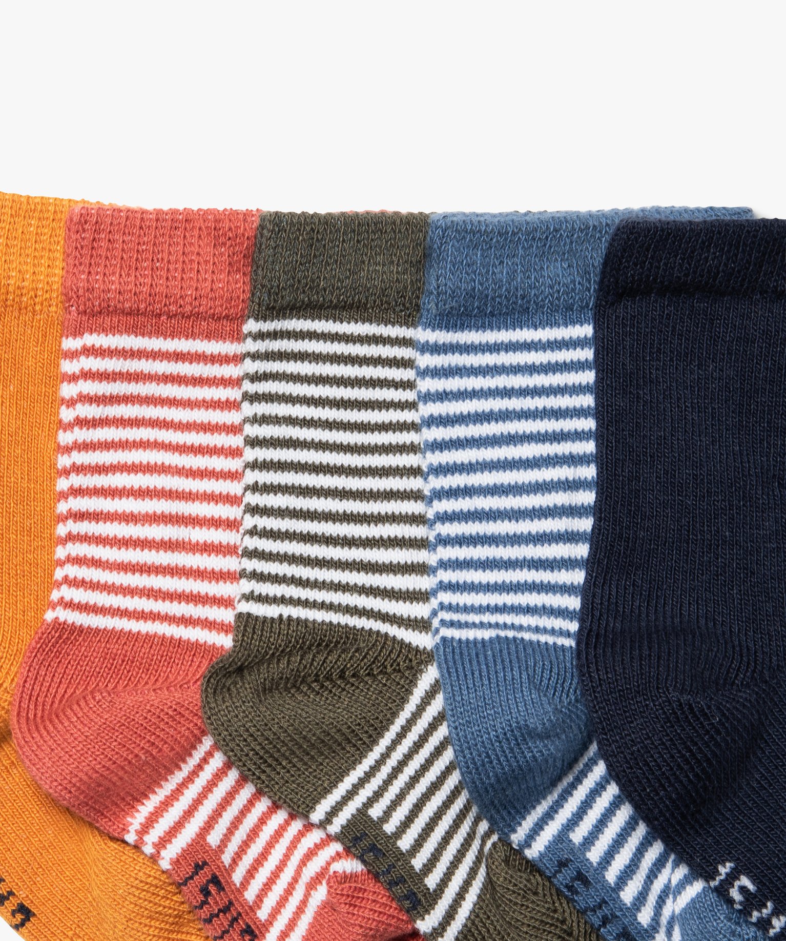Chaussettes bébé à rayures (lot de 5) bleu | GEMO