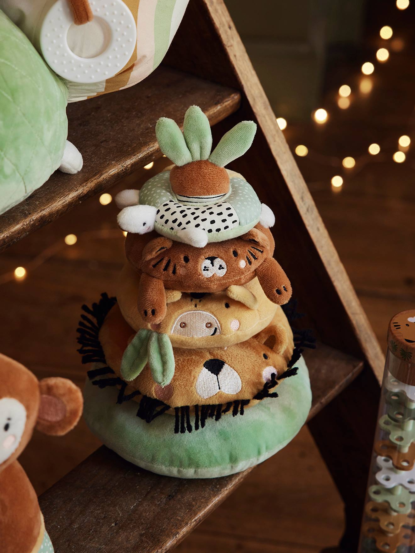 Vertbaudet Baby Stapelspiel TANSANIA, Stoff - mehrfarbig