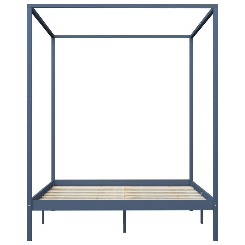 möbelando Himmelbett 299785 (LxBxH: 204x184x200 cm), aus Kiefer in Grau