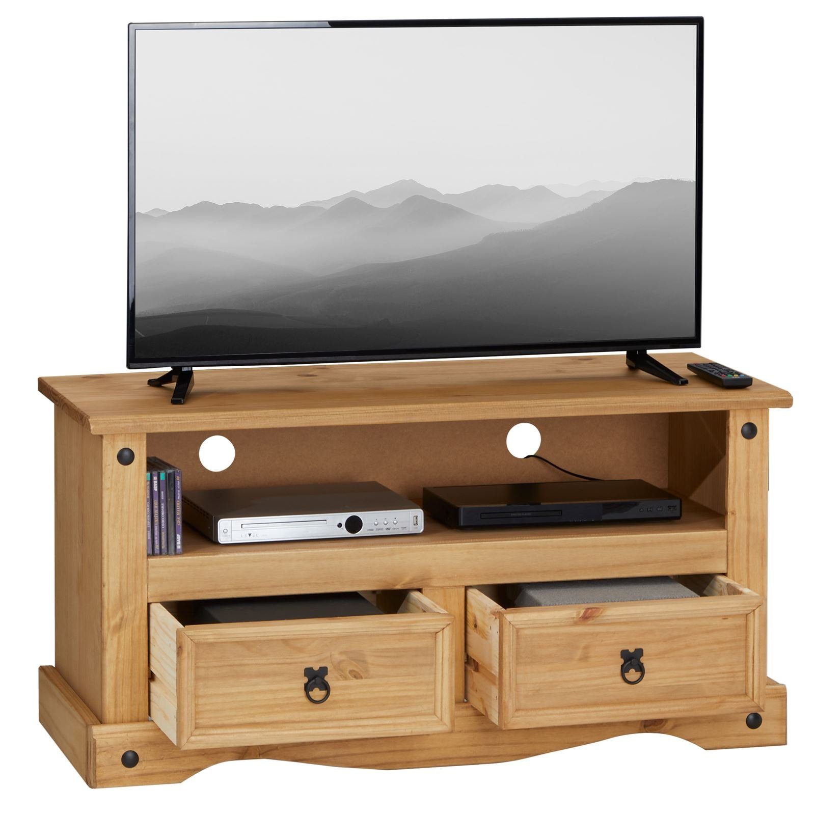 CARO-Möbel Lowboard SALSA, TV Lowboard im Mexico-Stil Fernsehtisch Mexiko Möbel Kiefer massiv 2 S
