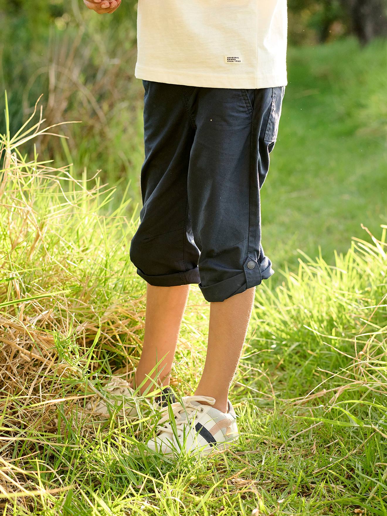 Vertbaudet Jungen 3/4-Shorts mit verstellbarer Länge - olivgrün