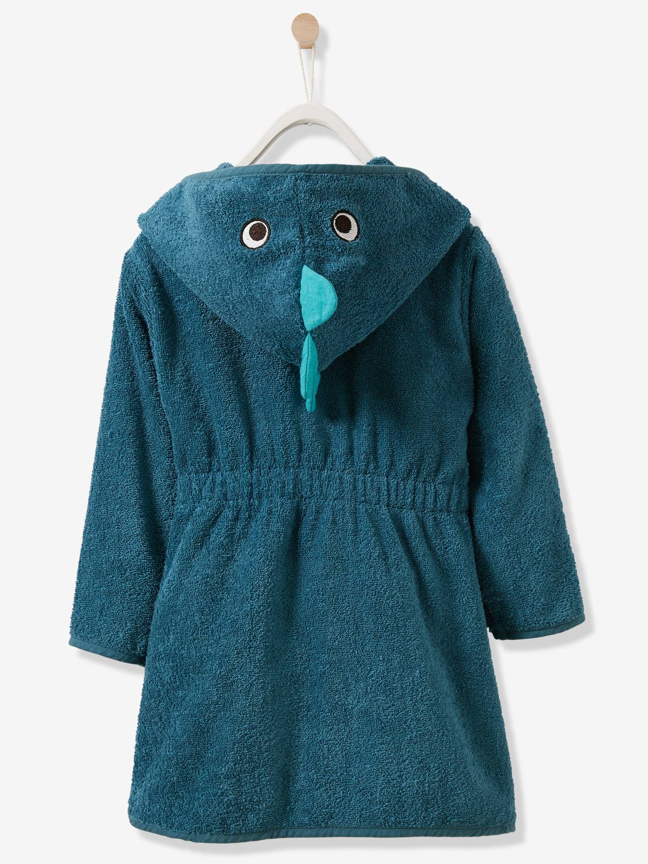 Peignoir enfant Dinosaure personnalisable bleu