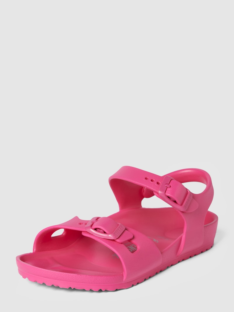 Sandalen mit Dornschließen in metallic Modell 'Rio' in pink