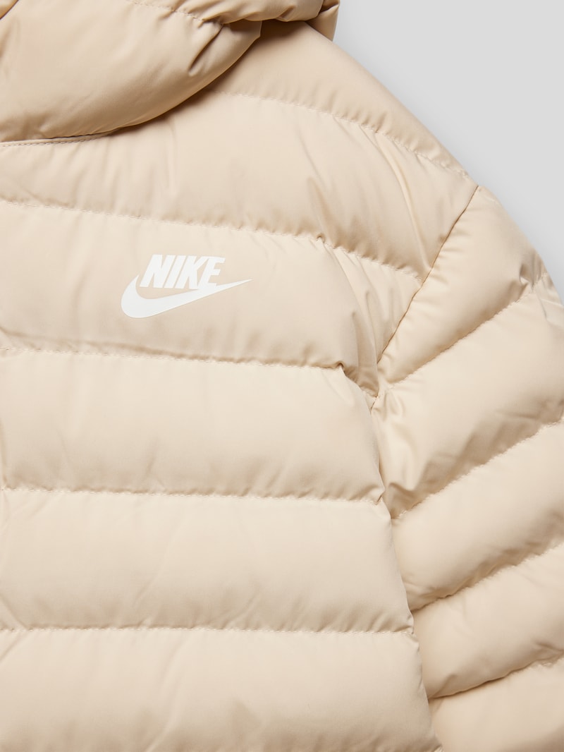 Steppjacke mit Logo-Print in beige