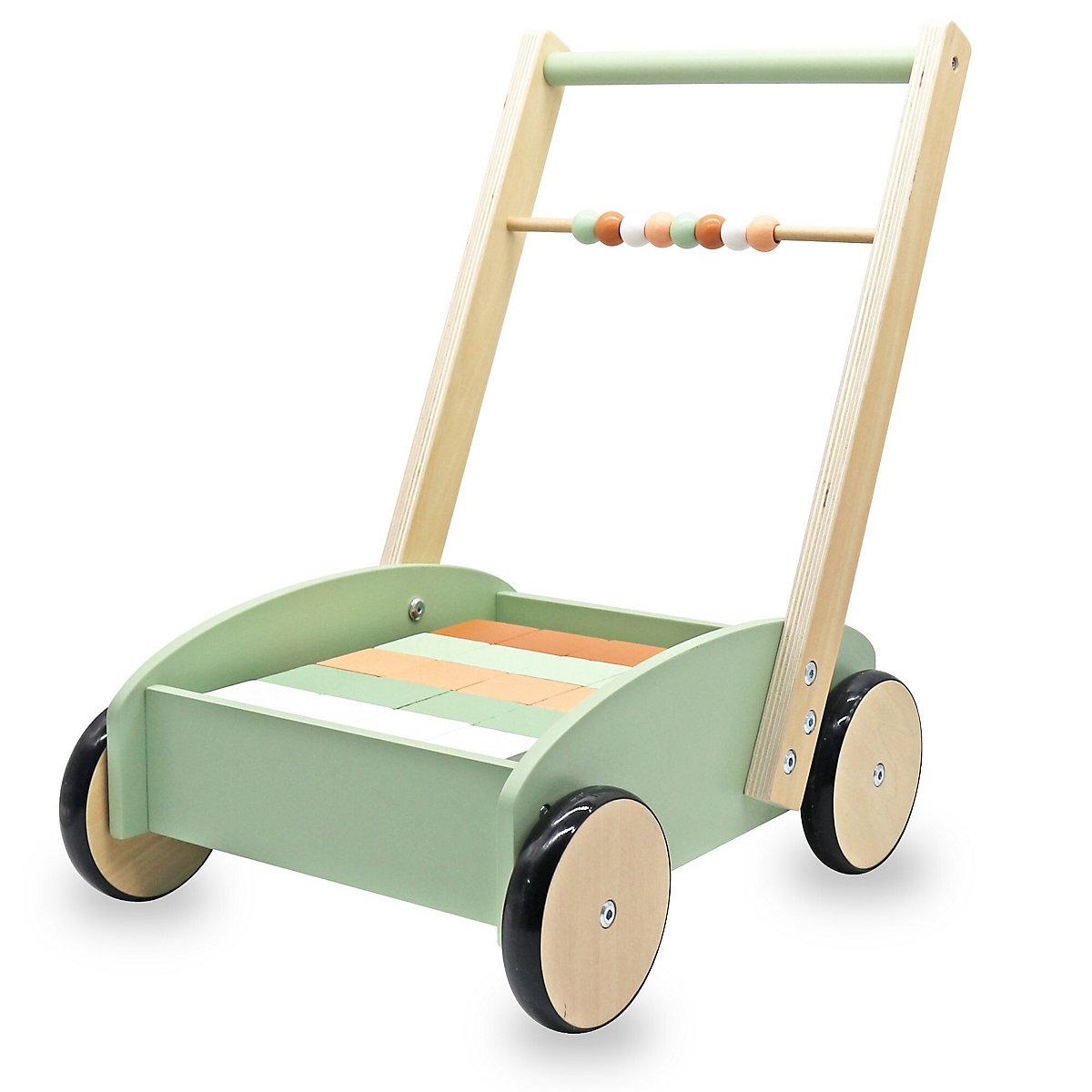 Rutschauto aus Holz, Schieber, Spielzeug-Kinderwagen ab 12 m, Holzspielzeug für Kleinkinder ab 1 Jahr, Kinderwagen
