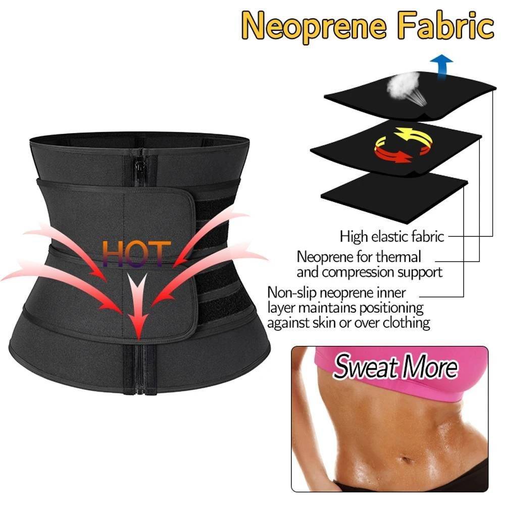 Blusmart Gürtelriemen Schweiß Taille Trainer Körper Form Former Modellierung Gürtel (Bauch Abnehmen Fitness Korsett Shapewear, In klassischem Design, Vollnarbenleder) Schwitzeffekt Sanduhr mit Klettverschluss